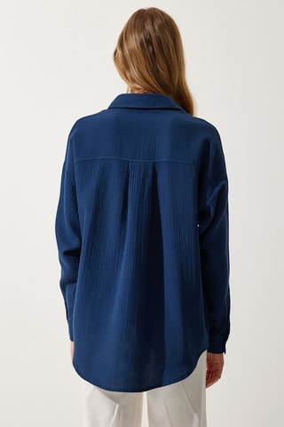 Camisa oversize - Azul-marinho