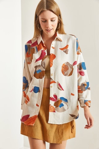 Camisa em linho - Bege