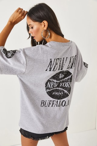 T-shirt oversize - Gris chiné