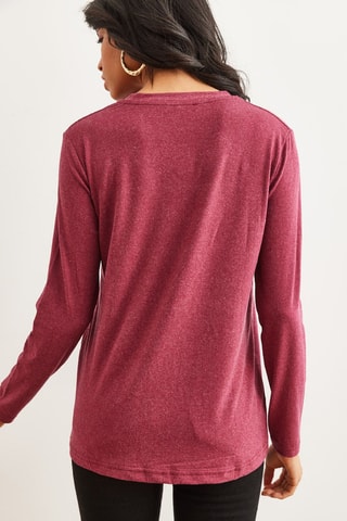 Top - Rose chiné