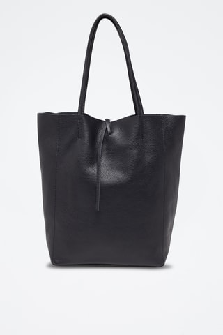 Mala shopper de couro Tesa - Preto