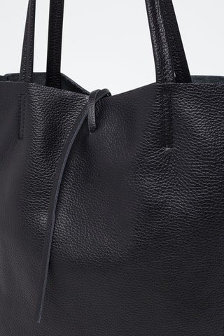 Mala shopper de couro Tesa - Preto