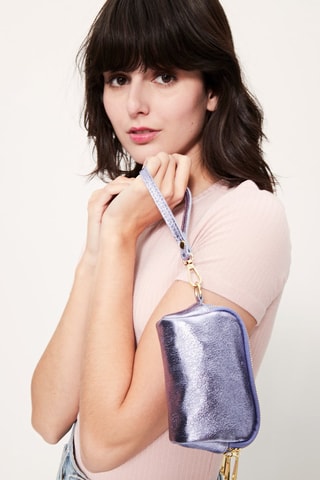 Porta-moedas de couro Dore - Violeta