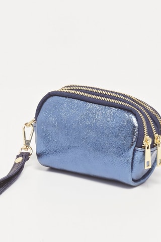 Porta-moedas em couro Dore - Azul