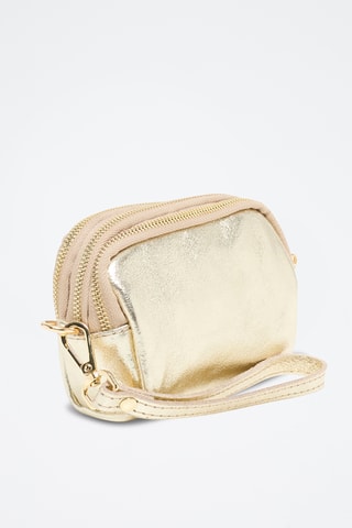 Porta-moedas em couro - Dourado