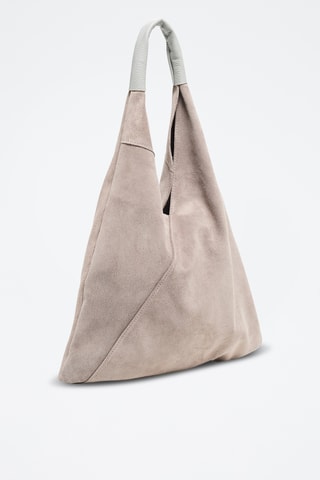 Mala shopper de couro Deni - Cinzento