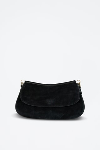 Mala de ombro em nobuck Cyra  - Preto