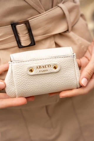 Porta-moedas em couro Friend - Branco