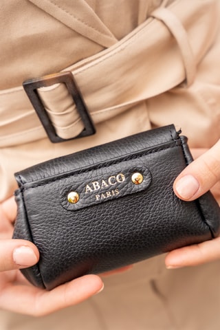 Porta-moedas em couro Friend - Preto