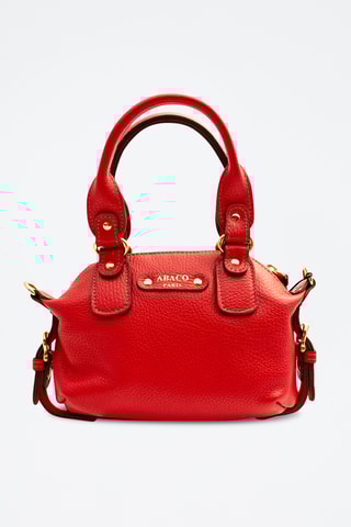 Mala de couro Mini Odelia - Vermelho e dourado