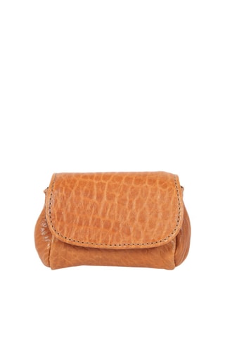 Porta-moedas em couro de cordeiro Friend - Camel