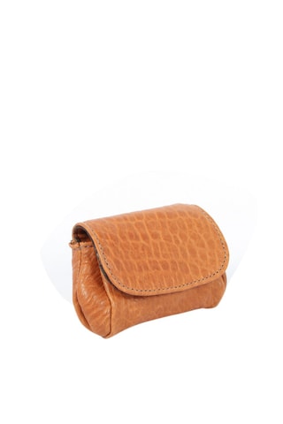 Porta-moedas em couro de cordeiro Friend - Camel