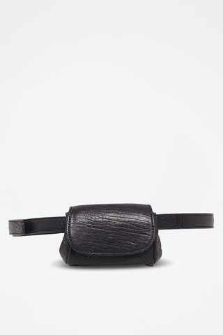 Porta-moedas em couro de cordeiro Friend - Preto