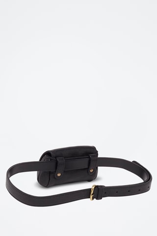 Porta-moedas em couro de cordeiro Friend - Preto