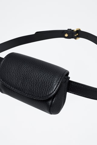 Porta-moedas em couro de cordeiro Friend - Preto