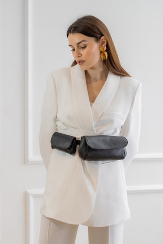 Bolsa de cintura em couro Friend New Ceinture - Preto