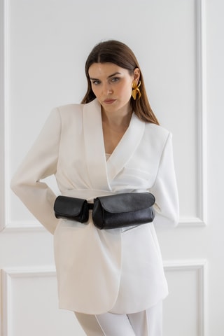 Bolsa de cintura em couro Friend New Ceinture - Preto