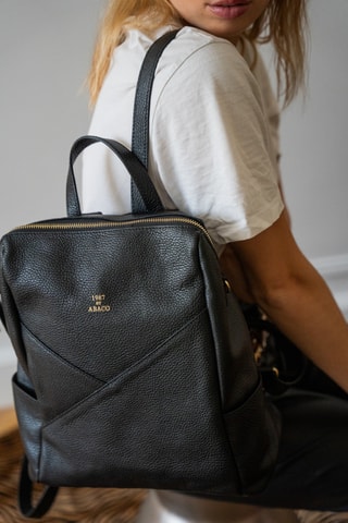 Mochila de couro Zia - Preto