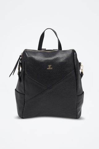 Mochila de couro Zia - Preto