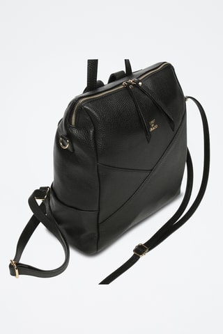 Mochila de couro Zia - Preto