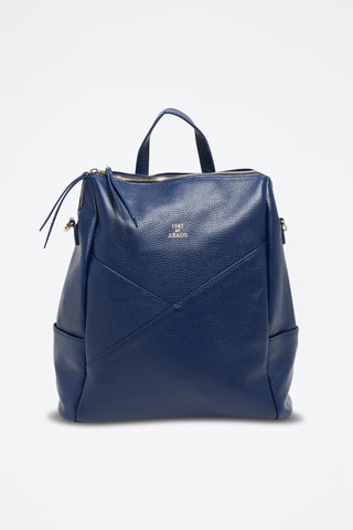 Mochila de couro Zia - Azul-marinho