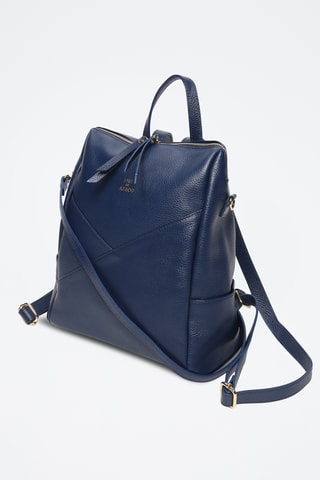 Mochila de couro Zia - Azul-marinho