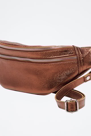 Bolsa de cintura em couro Lyat - Castanho