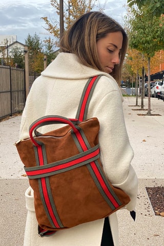 Mochila de nobuck Gao - Camel