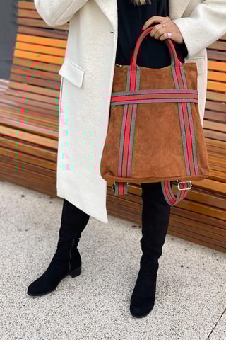 Mochila de nobuck Gao - Camel