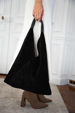 Mala shopper em nobuck Deni - Preto