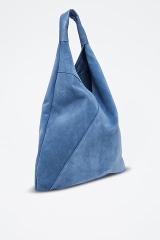 Mala shopper em nobuck Deni - Azul-marinho