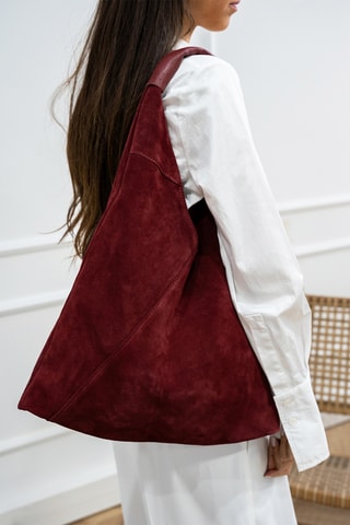 Mala shopper em nobuck Deni - Bordô