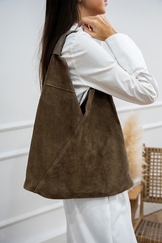 Mala shopper em nobuck Deni - Toupeira