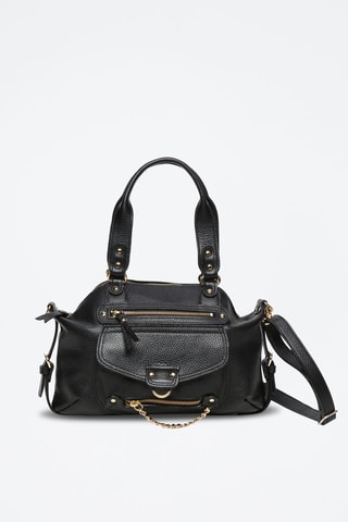 Mala de couro Mini Odelia Preto - Preto