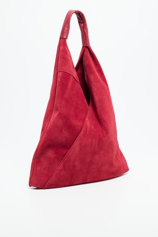 Mala shopper de couro Deni - Vermelho - Vermelho