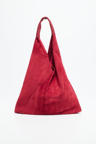 Mala shopper de couro Deni - Vermelho - Vermelho