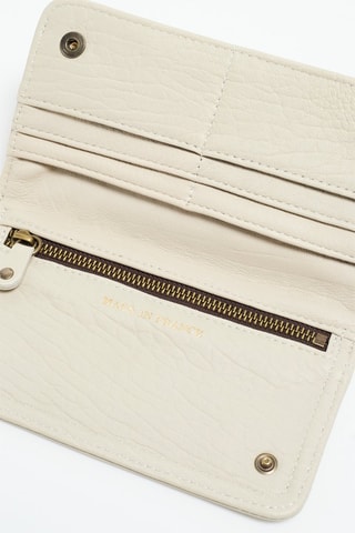 Carteira de couro de cordeiro Nina - Esbranquiçado - Branco