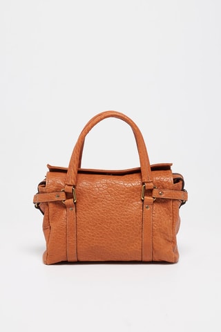 Mala de couro de cordeiro Mini Puma  -  Camel - Castanho