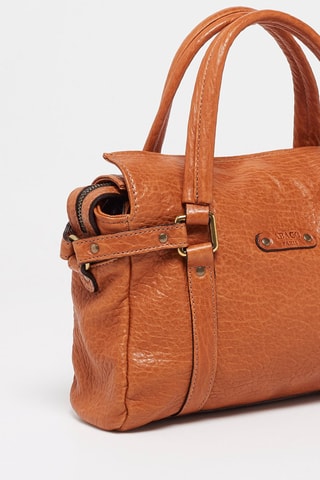 Mala de couro de cordeiro Mini Puma  -  Camel - Castanho