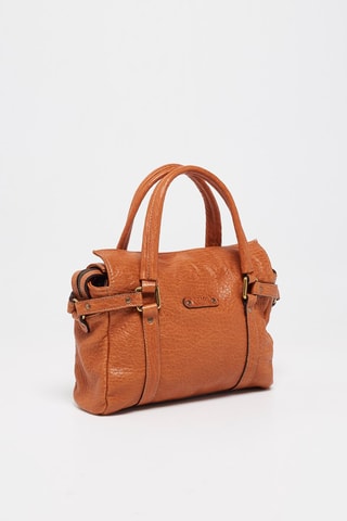 Mala de couro de cordeiro Mini Puma  -  Camel - Castanho