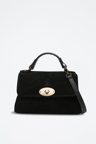 Mala a tiracolo em nobuck Louis - Preto