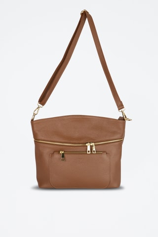 Mala de ombro em couro Scarlet  - Camel