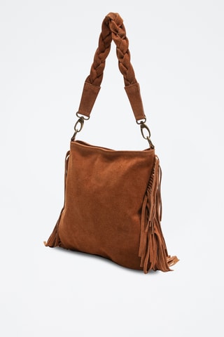 Mala de ombro em nobuck Lucy - Camel