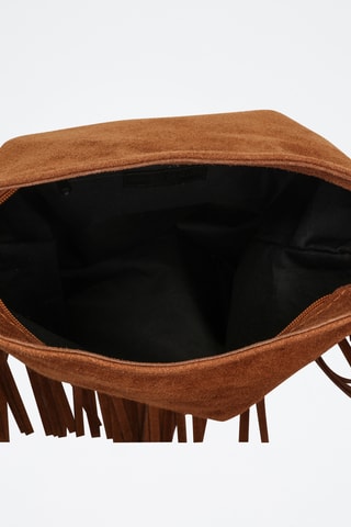 Mala de ombro em nobuck Lucy - Camel