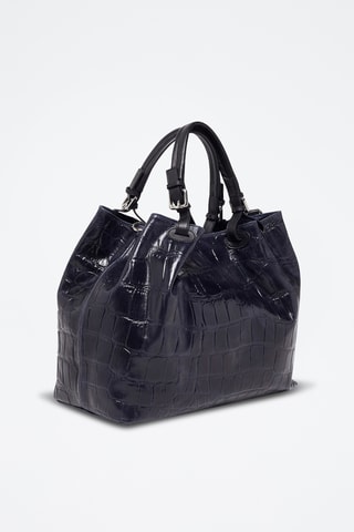 Mala shopper em couro Livia - Preto