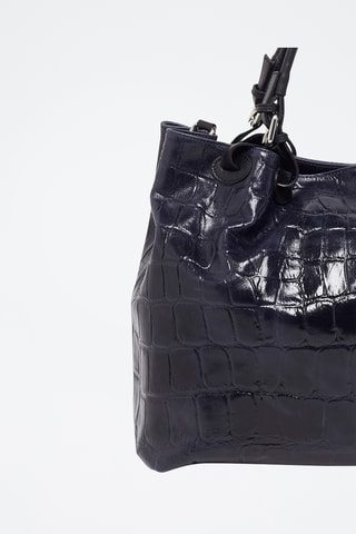 Mala shopper em couro Livia - Preto