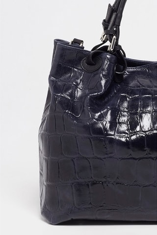 Mala shopper em couro Livia - Preto
