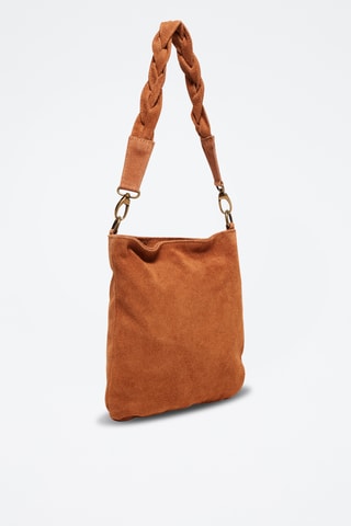 Mala de ombro em nobuck Lucy - Camel