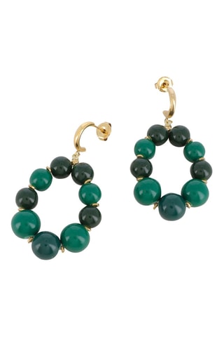 Boucles d'oreilles - Doré et vert