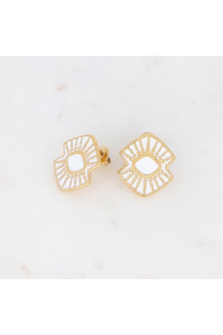Boucles d'oreilles - 
Doré et blanc